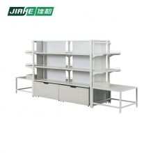 New Design Double Sided Wood and Steel Shelf Shop Display System Shelf Wooden for Supermarket