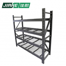 Wide span boltless shelving warehouse storage rack with wire mesh decking