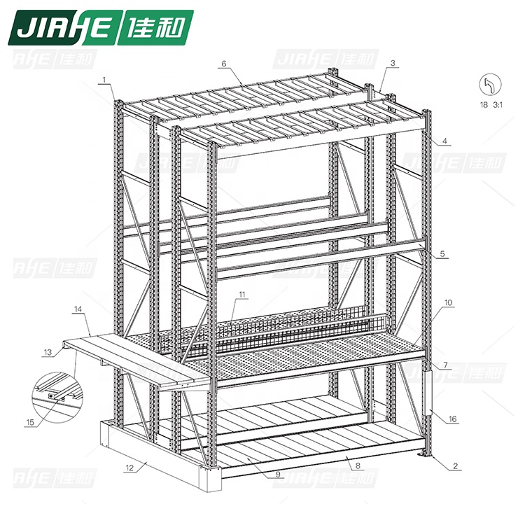 Hypermarket integrated metal shelf storage rack system
