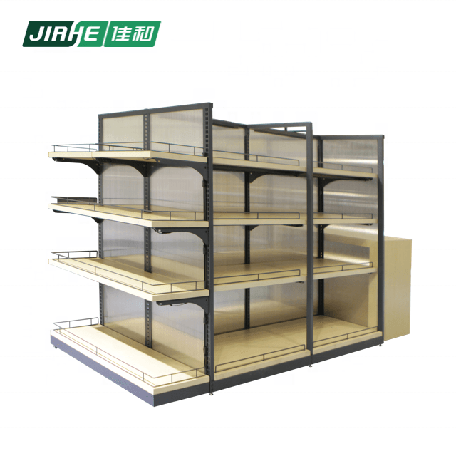 Boutique Store Fixtures Double Sided Shelves Store Display Stand for Supermarket