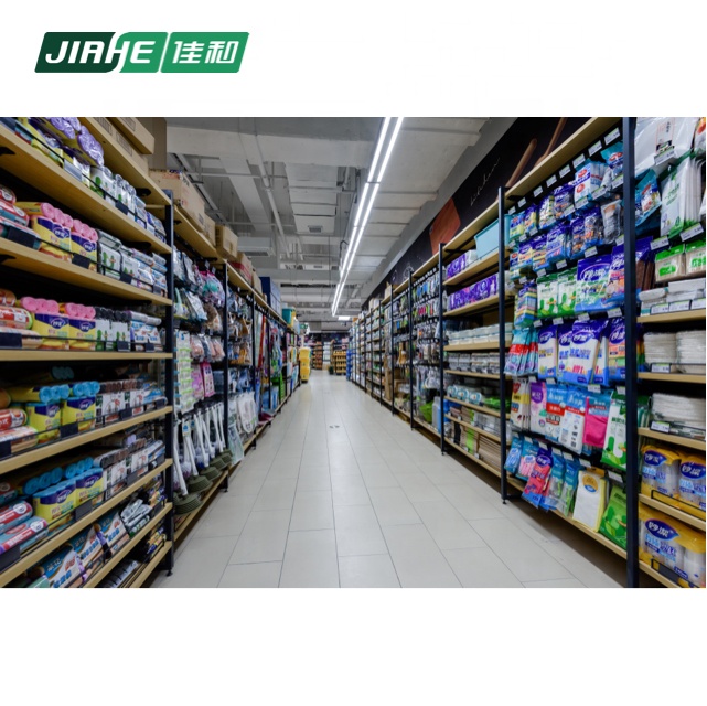 High Quality Supermarket Shelf Wire Mesh Shelving Wood and Steel Shelves for Supermarket