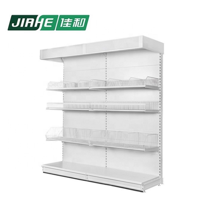 3 or 4 or 5 Tier Metal or Wooden Wall Mounted or Double Sided Gondola Shelving